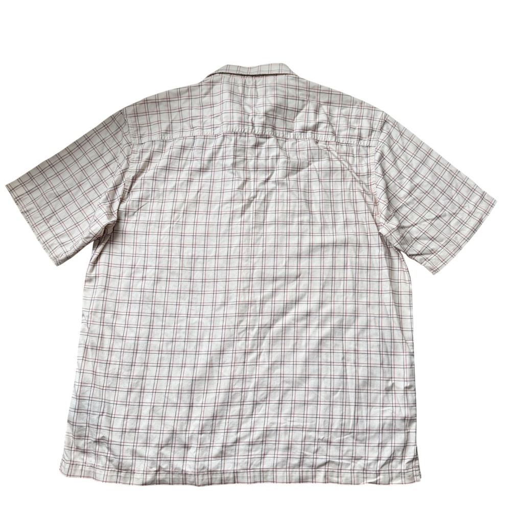 Phat Farm Short Sleeve Button Front Shirt Men Size XL Beige Plaid Y2K Streetwear - Picture 3 of 7